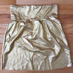 American Apparel Festive Gold Mini Skirt